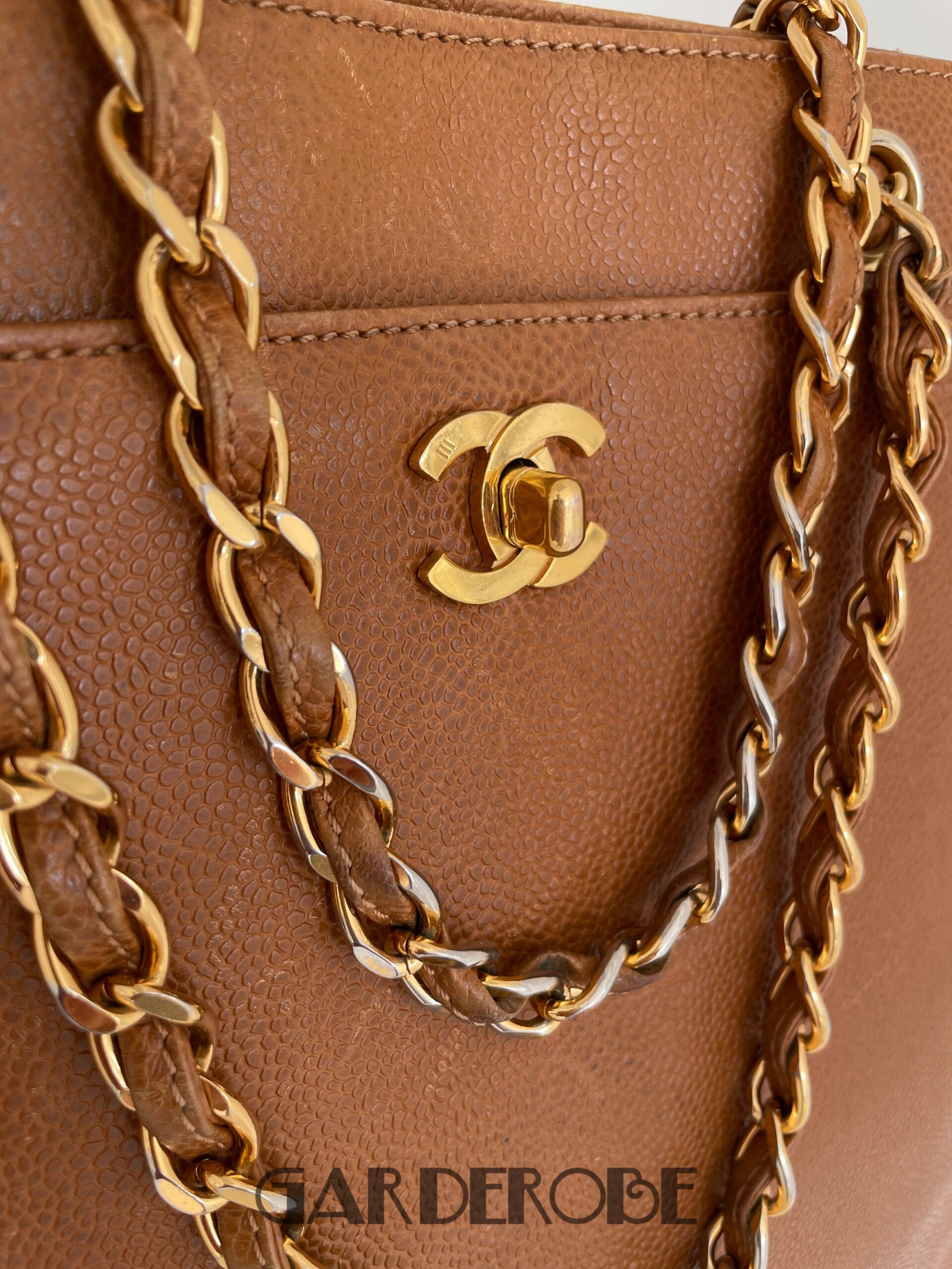 Vintage Chanel tote shopping bag